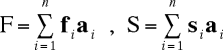 F=[Sigma][i=1 to n](f_i*a_i) , S=[Sigma][i=1 to n](s_i*a_i)