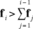 f_i > [Sigma][j=1 to i-1](f_j)