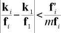 | (k_i/f_i) - (k_1/f_1) | < f'_i/(m * f_i)